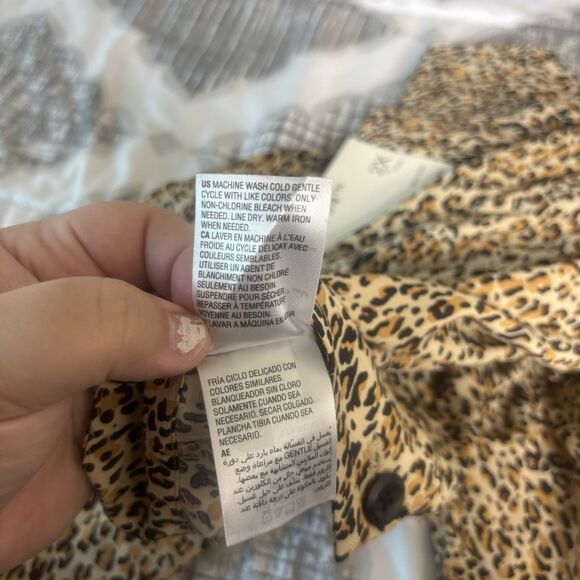 On 34th Women's Plus 2x Beige Leopard Animal Printed Wide-Leg Pants NWT. - Picture 6 of 13